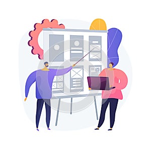 Wireframe abstract concept vector illustration.