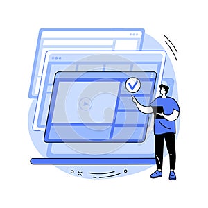 Wireframe abstract concept vector illustration.