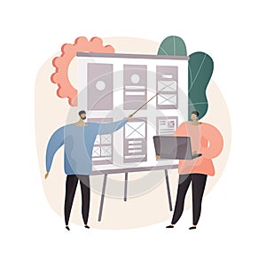 Wireframe abstract concept vector illustration.