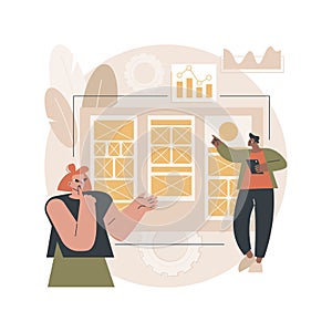 Wireframe abstract concept vector illustration.