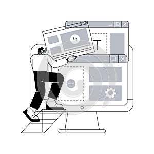 Wireframe abstract concept vector illustration.