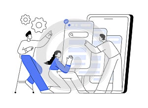 Wireframe abstract concept vector illustration.