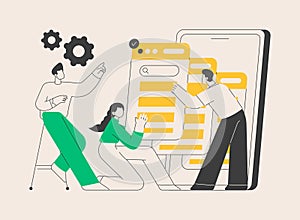 Wireframe abstract concept vector illustration.