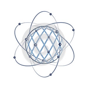 Wireframe connecting earth sphere, globe connection concept