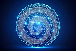 Wireframe 3D mesh polygonal sphere