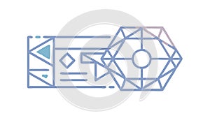 Wireframe Data Visualization, Digital Analytics and Growth, vector design Generative AI