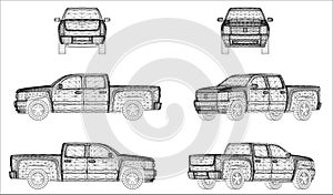 Wireframe design of pick-up