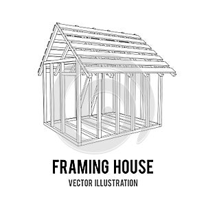 Wireframe framing house