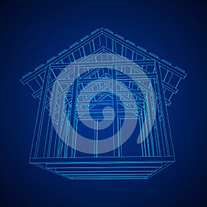 Wireframe framing house