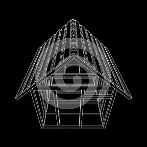 Wireframe framing house