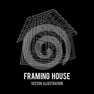 Wireframe framing house