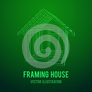 Wireframe framing house