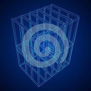 Wireframe framing house