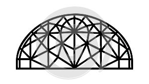 Wireframe Geodesic Dome, vector design Generative AI