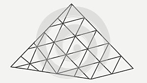 Wireframe Geometric Triangle Structure, vector design Generative AI