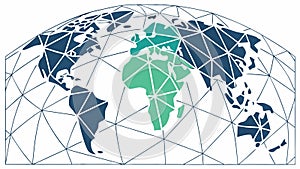 Wireframe Global Map Illustration for Digital Networks, vector design Generative AI