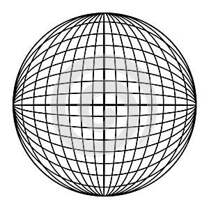 Wireframe globe isolated white