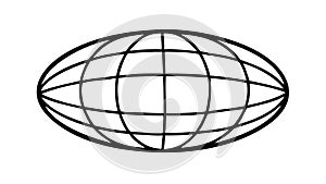 Wireframe Globe Outline, Global Network & Data, vector design Generative AI