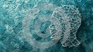 A Wireframe Head Sculpture. AI generated