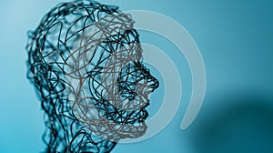The Wireframe Human Head.AI generated image