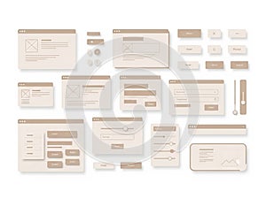 Wireframe layout design elements
