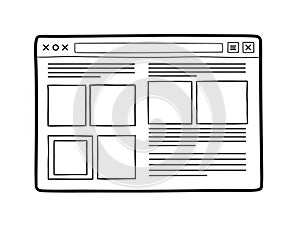 Wireframe layout design