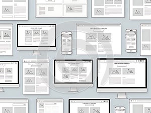 Wireframe layout design on multiple devices