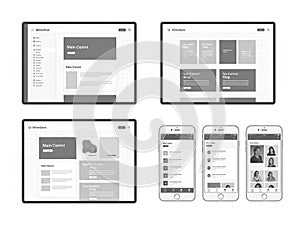 Wireframe layout for user interface design