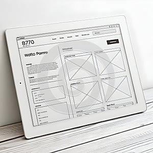 Wireframe layout website isolated on white background