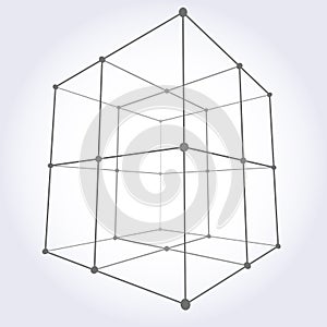 Wireframe Mesh Cube.
