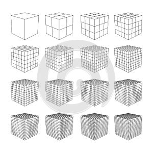 Wireframe Mesh Cube.