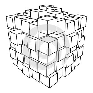 Wireframe Mesh Cube.