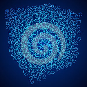 Wireframe Mesh Cube.