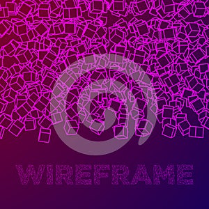 Wireframe Mesh Cube.