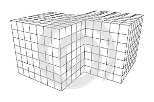 Wireframe Mesh Doubled Box