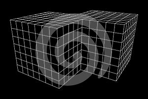 Wireframe Mesh Doubled Box