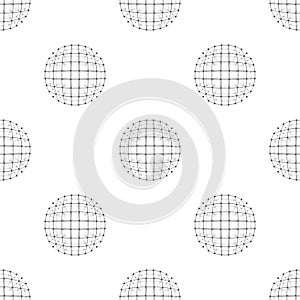 Wireframe mesh a gray circle background.