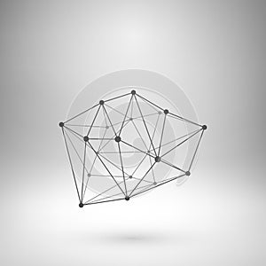 Wireframe mesh polygonal abstract form