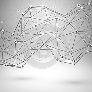 Wireframe mesh polygonal abstract form