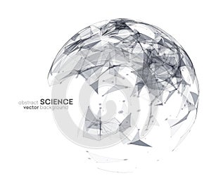 Wireframe mesh polygonal background.