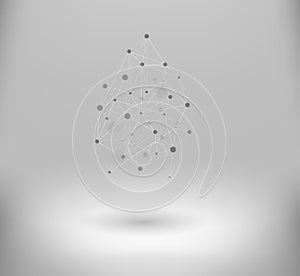 Wireframe mesh polygonal element.