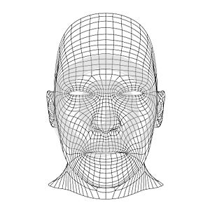 Wireframe Mesh Polygonal Human Head