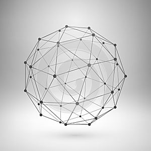 Wireframe mesh polygonal sphere