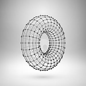 Wireframe mesh polygonal torus