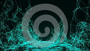 Wireframe mountain. Digital landscape