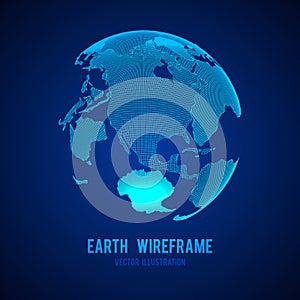 Wireframe planet Earth globe