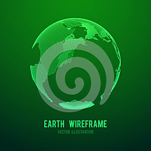 Wireframe planet Earth globe