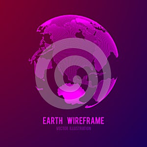 Wireframe planet Earth globe