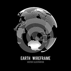 Wireframe planet Earth globe