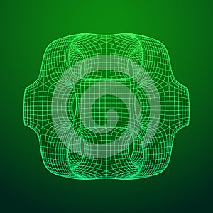 Wireframe Ported Cube